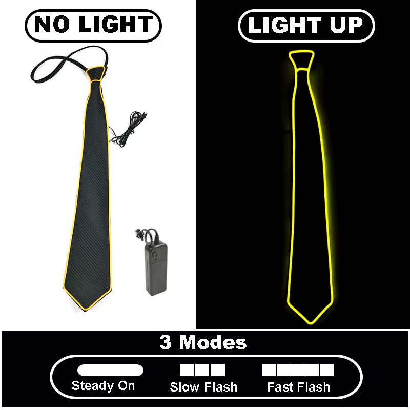 Illuminate Your Style with Our LED Light-Up Neckties - Perfect for Parties, Festivals, and Special Occasions!