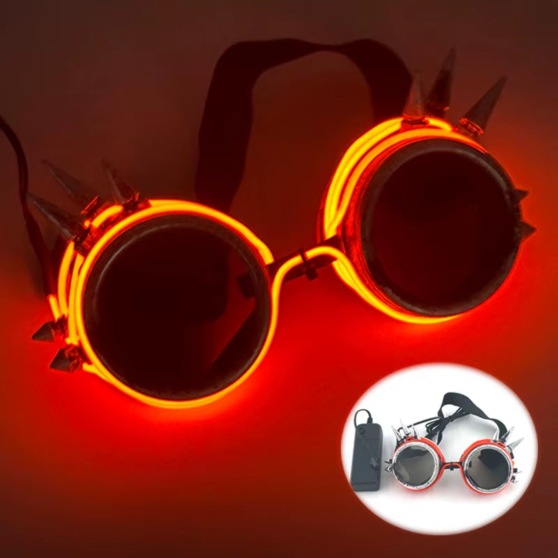 Illuminate Your Party with Cyberpunk Futuristic Luminous Cosplay Glasses - LED Glowing Goggles for Unisex Dance Shows and Festive Events