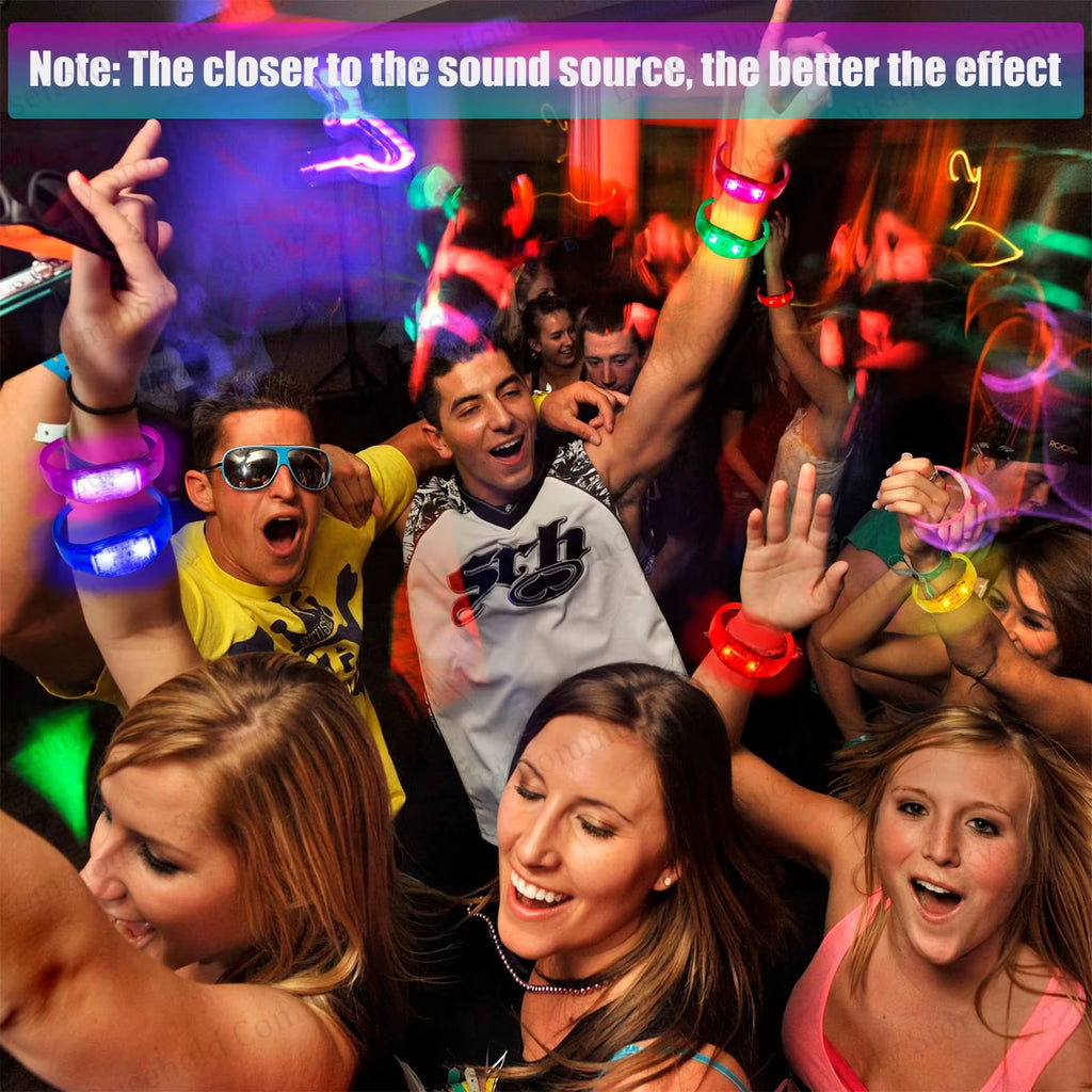 Illuminate Your Celebrations with Music-Activated LED Bracelets - Perfect for Concerts, Weddings, and Birthday Parties!