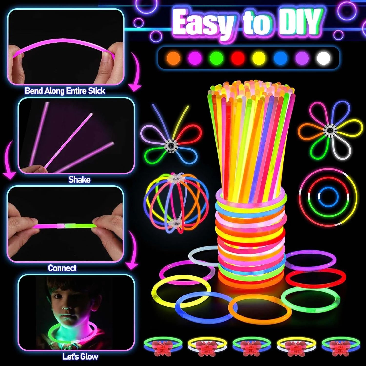 206Pcs neon accessories