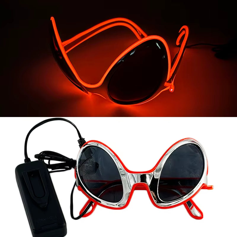 Illuminate Your Party with Cyberpunk Futuristic Luminous Cosplay Glasses - LED Glowing Goggles for Unisex Dance Shows and Festive Events