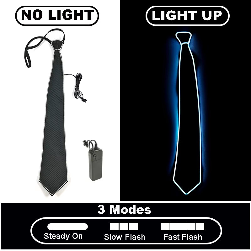 Illuminate Your Style with Our LED Light-Up Neckties - Perfect for Parties, Festivals, and Special Occasions!