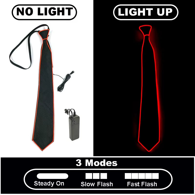 Illuminate Your Style with Our LED Light-Up Neckties - Perfect for Parties, Festivals, and Special Occasions!