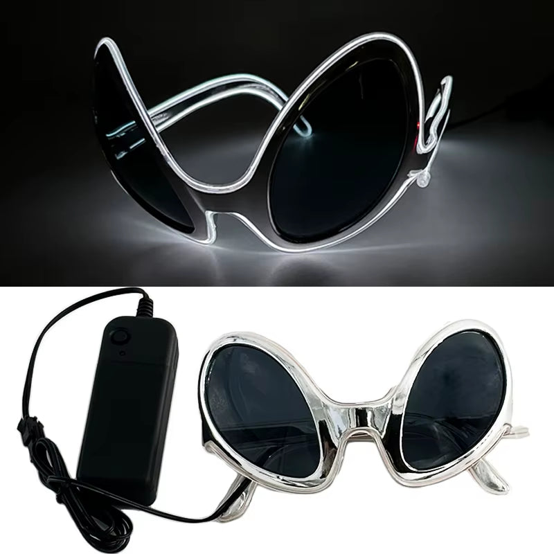 Illuminate Your Party with Cyberpunk Futuristic Luminous Cosplay Glasses - LED Glowing Goggles for Unisex Dance Shows and Festive Events