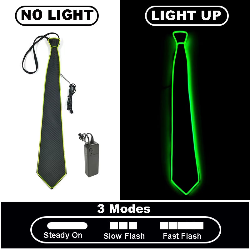 Illuminate Your Style with Our LED Light-Up Neckties - Perfect for Parties, Festivals, and Special Occasions!