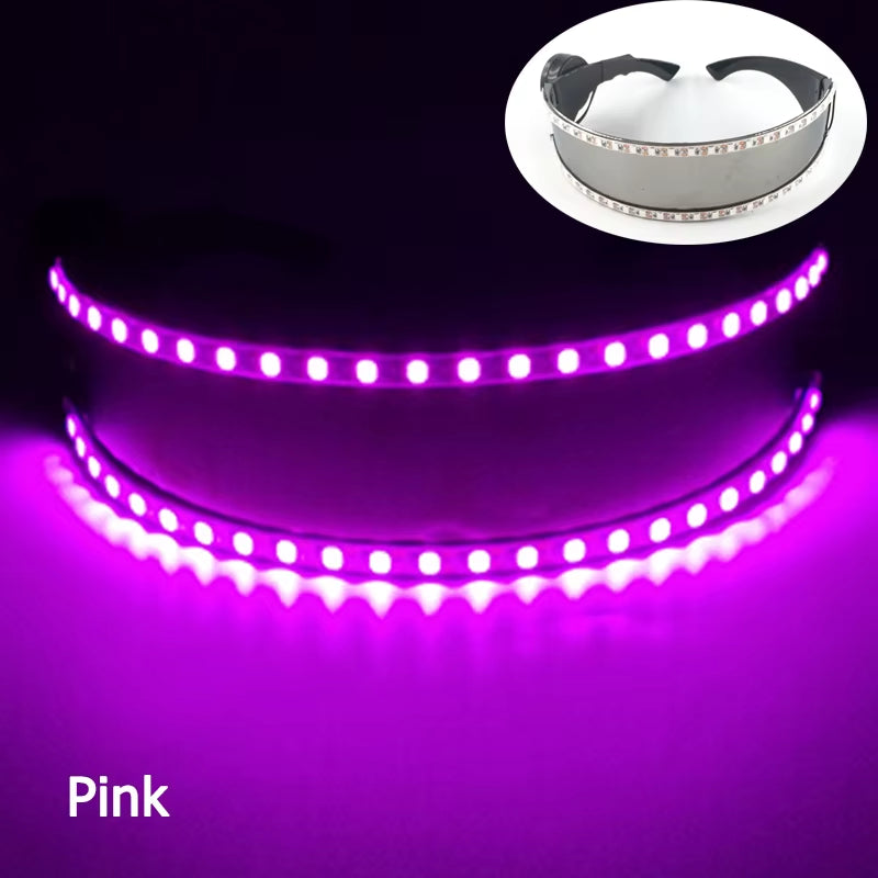Illuminate Your Party with Cyberpunk Futuristic Luminous Cosplay Glasses - LED Glowing Goggles for Unisex Dance Shows and Festive Events
