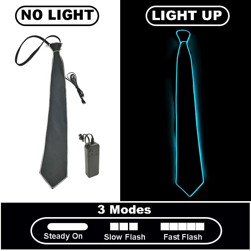 Illuminate Your Style with Our LED Light-Up Neckties - Perfect for Parties, Festivals, and Special Occasions!