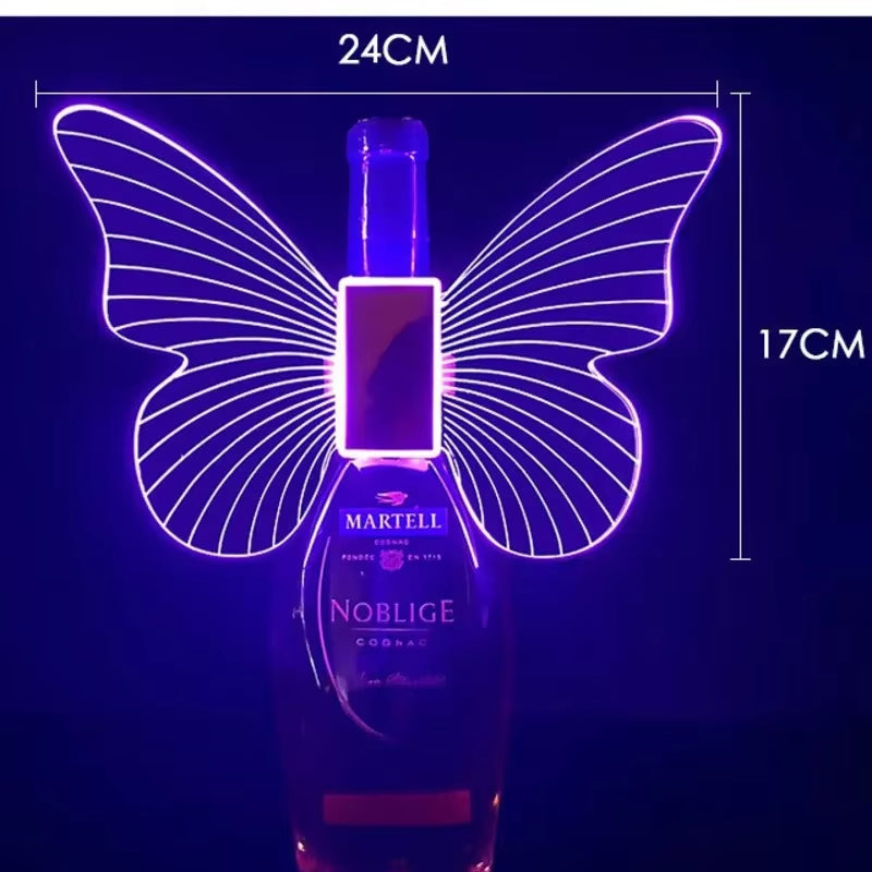 Vibrant RGB LED Strobe Baton with Enchanting Butterfly Wing Topper - Perfect for Party Bars, Nightclubs, and Event Decor