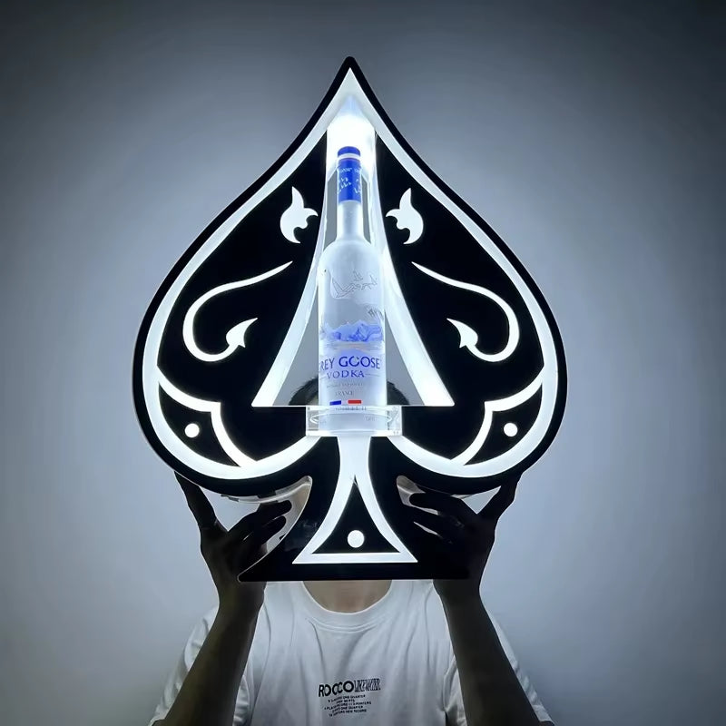 Illuminate Your Celebrations with the Ace of Spade Acrylic LED Bottle Presenter - Perfect for Nightclubs and Events!