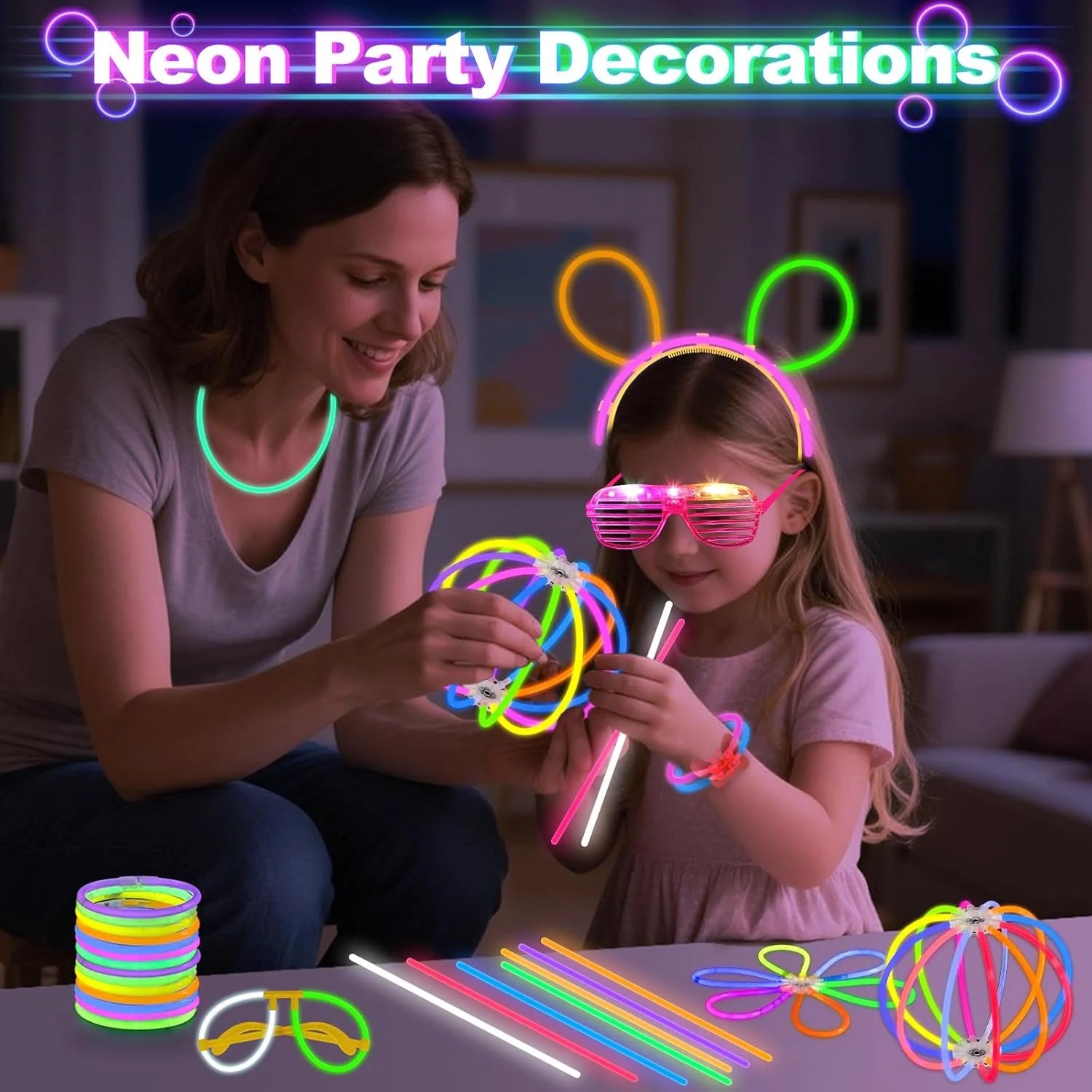 206Pcs neon accessories