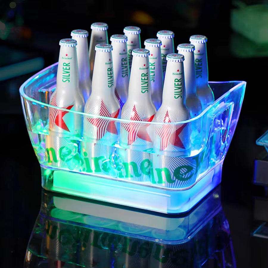 Illuminate Your Celebrations with the Rechargeable LED Champagne and Beer Cooler - Perfect for Weddings, Bars, and Nightclubs!