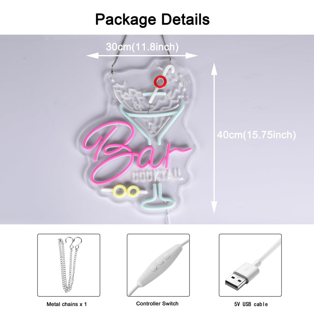 Cocktail Bar Neon Sign LED