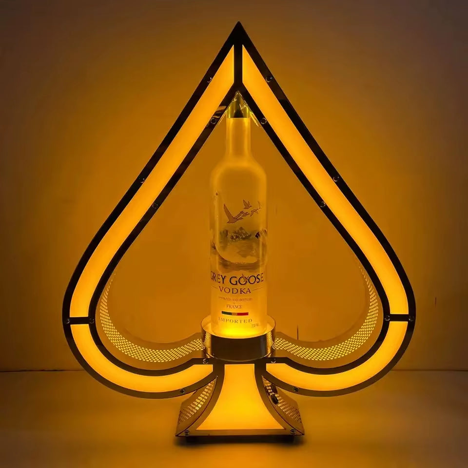 Illuminate Your Celebrations with the Ace of Spade Acrylic LED Bottle Presenter - Perfect for Nightclubs and Events!