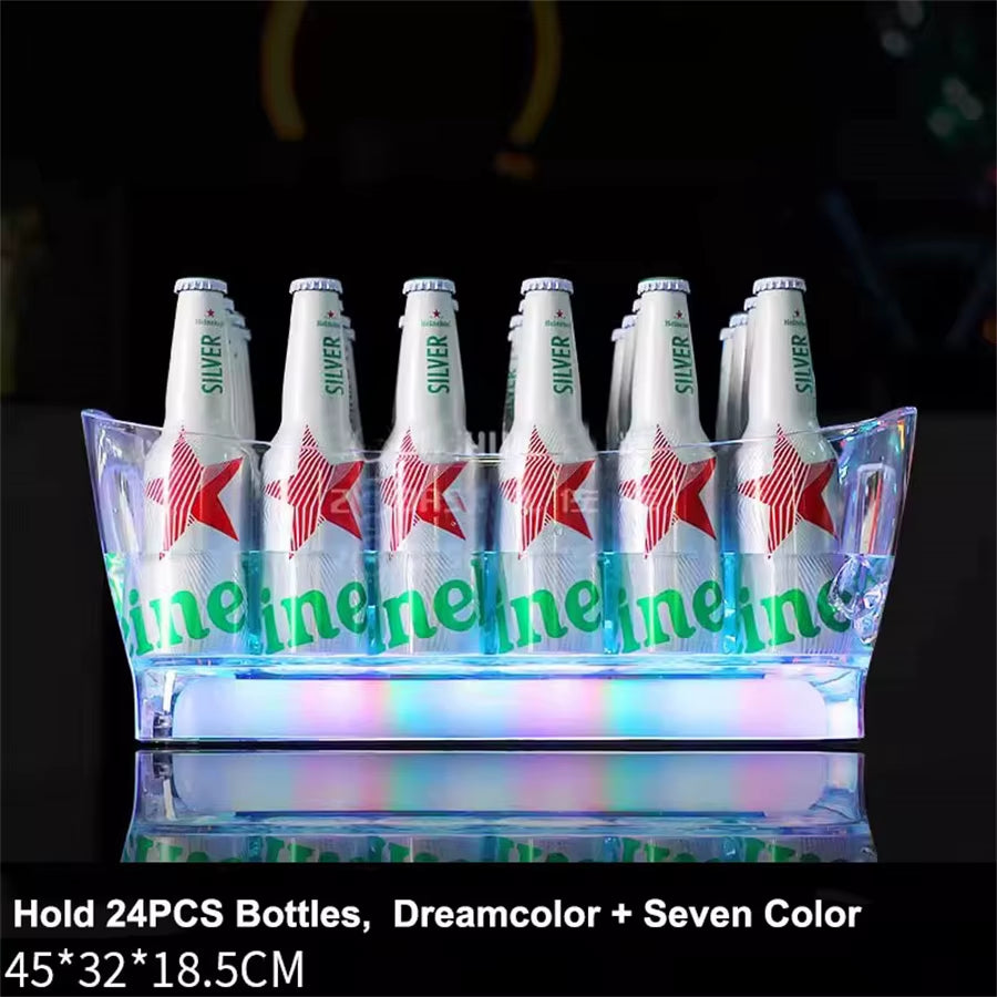 Illuminate Your Celebrations with the Rechargeable LED Champagne and Beer Cooler - Perfect for Weddings, Bars, and Nightclubs!