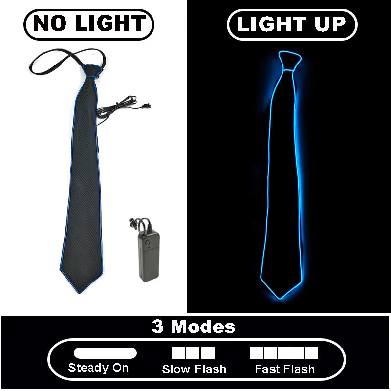 Illuminate Your Style with Our LED Light-Up Neckties - Perfect for Parties, Festivals, and Special Occasions!