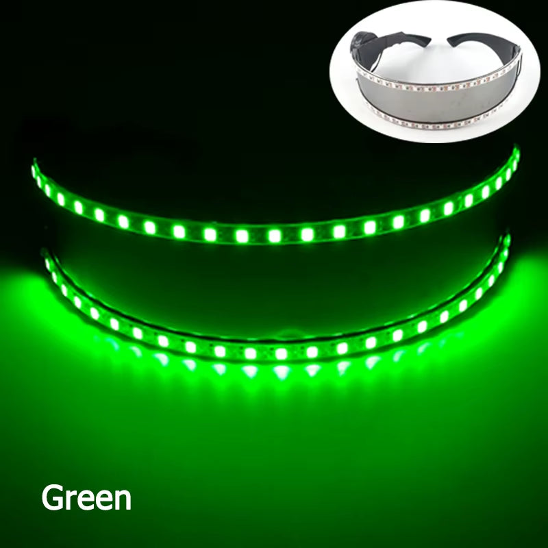 Illuminate Your Party with Cyberpunk Futuristic Luminous Cosplay Glasses - LED Glowing Goggles for Unisex Dance Shows and Festive Events