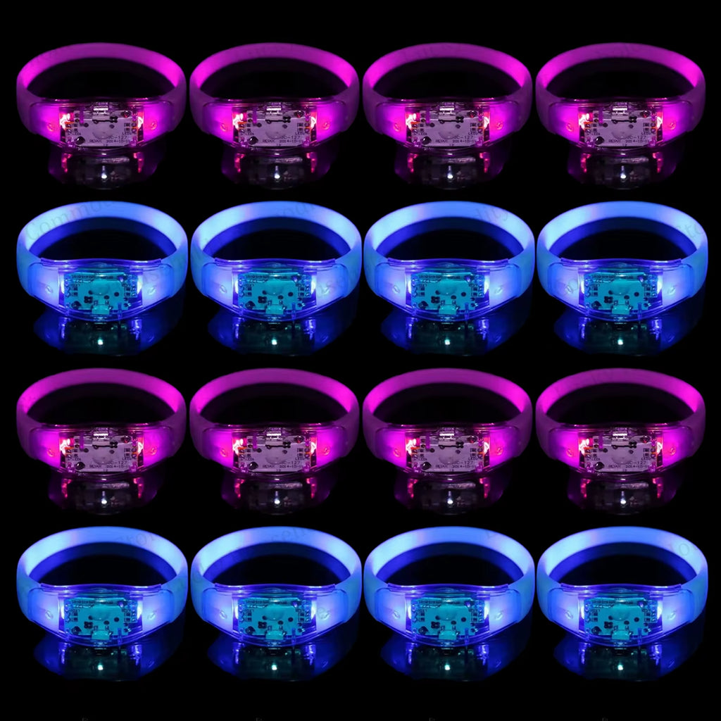 Illuminate Your Celebrations with Music-Activated LED Bracelets - Perfect for Concerts, Weddings, and Birthday Parties!