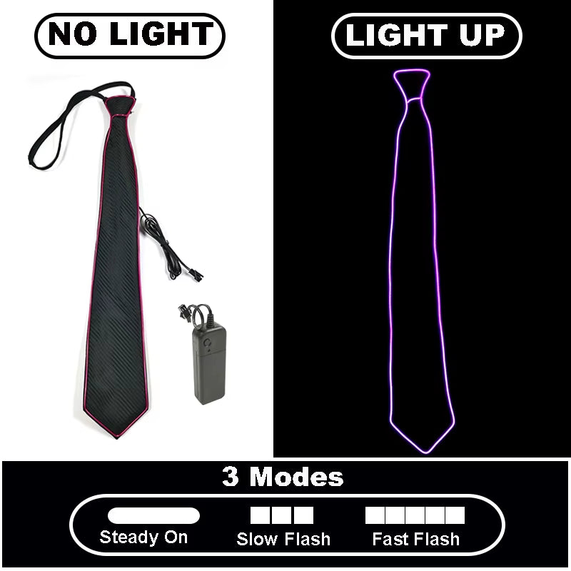 Illuminate Your Style with Our LED Light-Up Neckties - Perfect for Parties, Festivals, and Special Occasions!
