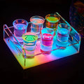 Elevate Your Party Experience with Our Color Changing LED Shot Glass Tray - Rechargeable & Customizable for Nightclubs and Events